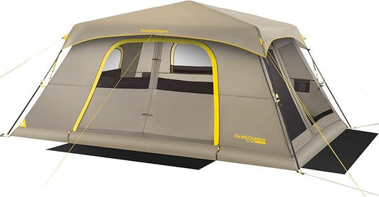 FanttikOutdoor Camping Tent, Lightweight 8/10 Person Instant Cabin Tent Setup in 60 Seconds with Rainfly & Windproof, Ultralight with Carry Bag for Family Camping & Hiking, Upgraded Ventilation