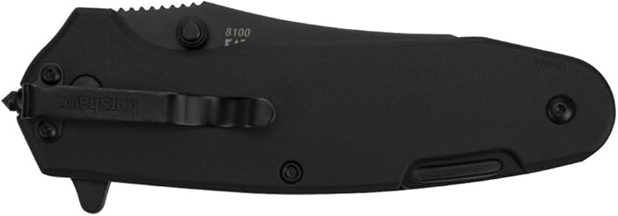 Kershaw Funxion EMT (8100); Multifunction Folding Pocketknife; 3 inch Partially Serrated Stainless Steel Blade; Carabiner Clip, Cord Cutter, Screwdriver Tip, Hex Wrench, Glassbreaker Tip , Black