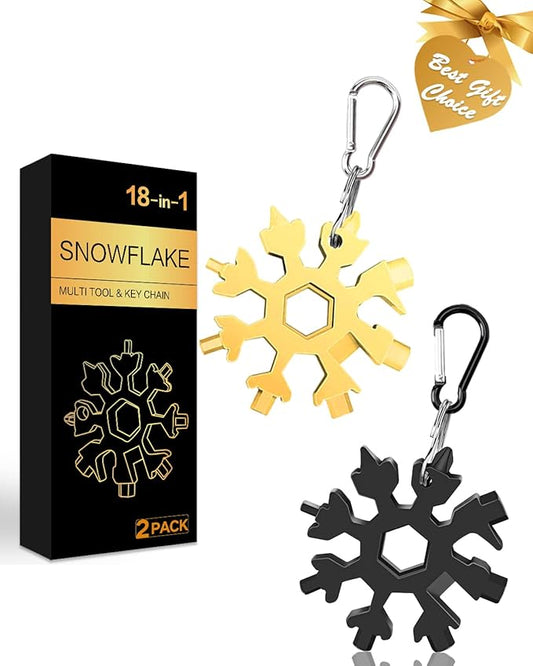 Stocking Stuffers for Adults Men, 2 Pack 18 in 1 Snowflake Multitool, Christmas Gifts for Men, White Elephant Gifts for Adults, Gifts for Dad Who Have Everything, Tool Gift for Him Women Husband Boys