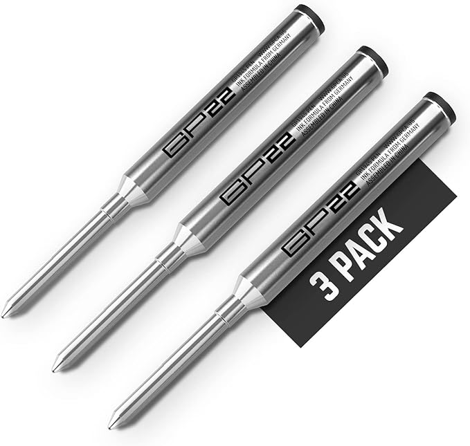 GPCA - GP22 Ink Refill Cartridges for Gel Pens, Designed for Gel Pens Medium Point Size, 3-Pack Pen Refills, Use with GP 1945 Pens and Short Pens, Black