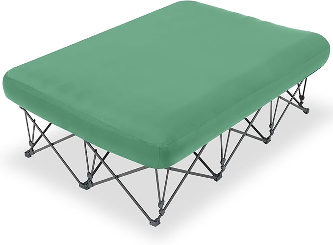 KAMPKEEPER Camping Cot,Camping Cots for Adults,Folding Camping Cot with Inflatable Air Mattress and Carry Bag,for Outdoor Travel Camp Beach Vacation (not Included The Airpump)