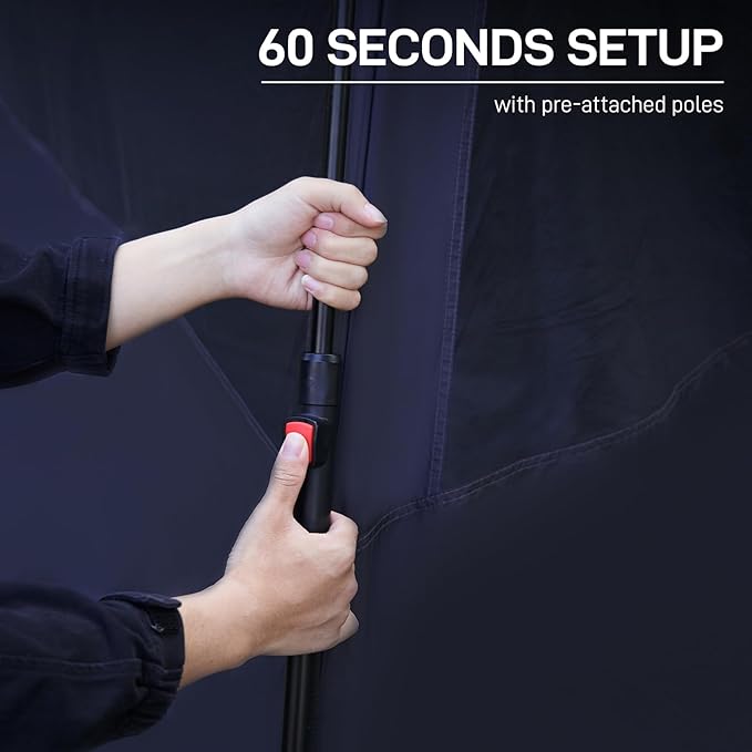 EVER ADVANCED 6 Person Blackout Camping Tent Instant Cabin Tents for Family with Rainfly, 60s Easy Setup, Water-Resistant Orange