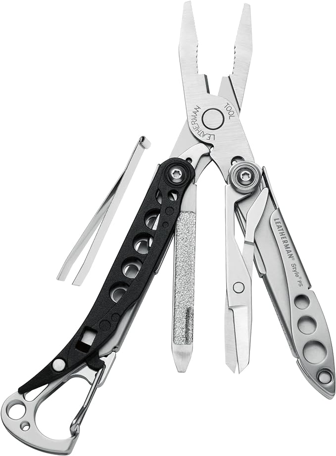 LEATHERMAN, Style PS Keychain Multitool with Spring-Action Scissors and Grooming Tools, Built in the USA, Black