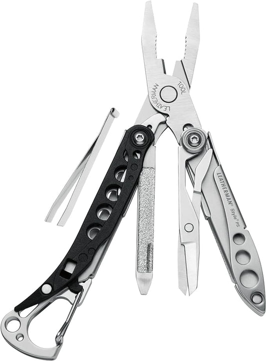 LEATHERMAN, Style PS Keychain Multitool with Spring-Action Scissors and Grooming Tools, Built in the USA, Black
