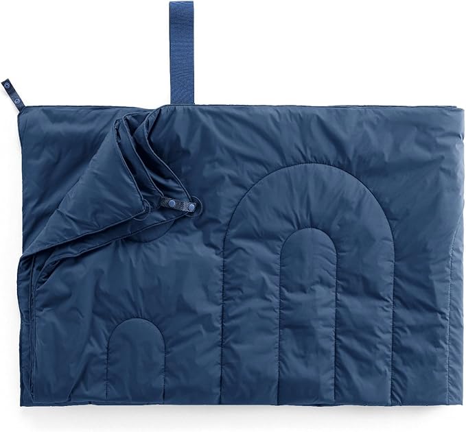 Huzi Infinity Travel - Packable Blanket - Puffy - for Travel Outdoor Picnic Trip Camping Beach - 57 x 38 (Navy)