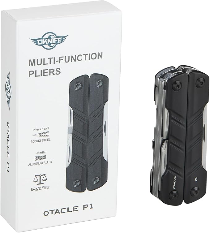 OKNIFE Otacle P1 11-in-1 Multi-Plier, Lightweight Multitool Pliers with Scissors, Bottle Opener and Screwdriver, EDC Gear with Lanyard Hole