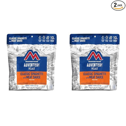 Mountain House Classic Spaghetti with Meat Sauce | Freeze Dried Backpacking & Camping Food |2 Servings (Pack of 2)