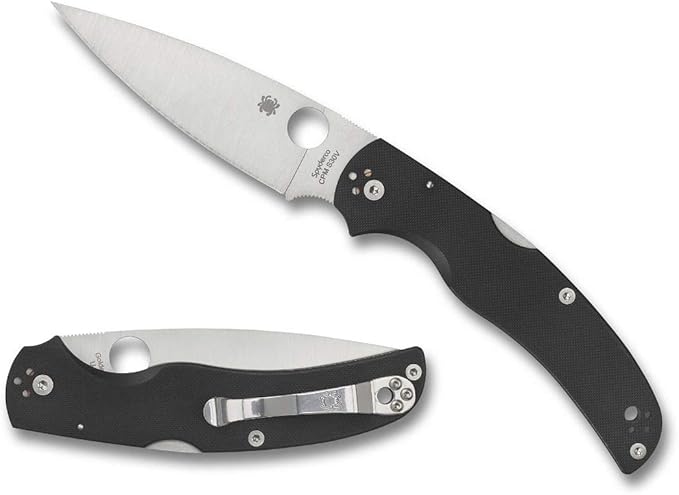 Spyderco Native Chief Knife - Black G-10 Handle with PlainEdge, Full-Flat Grind, CPM S30V Steel Blade and Back Lock - C244GP