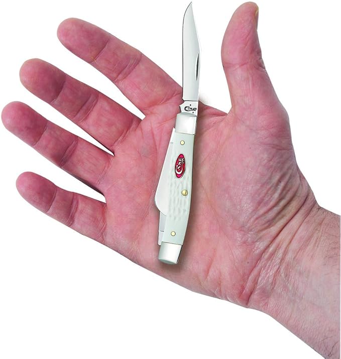 Case WR XX Pocket Knife Sparxx White Jigged Synthetic Medium Stockman Item #60184 - (63032 SS) - Length Closed: 3 5/8 Inches