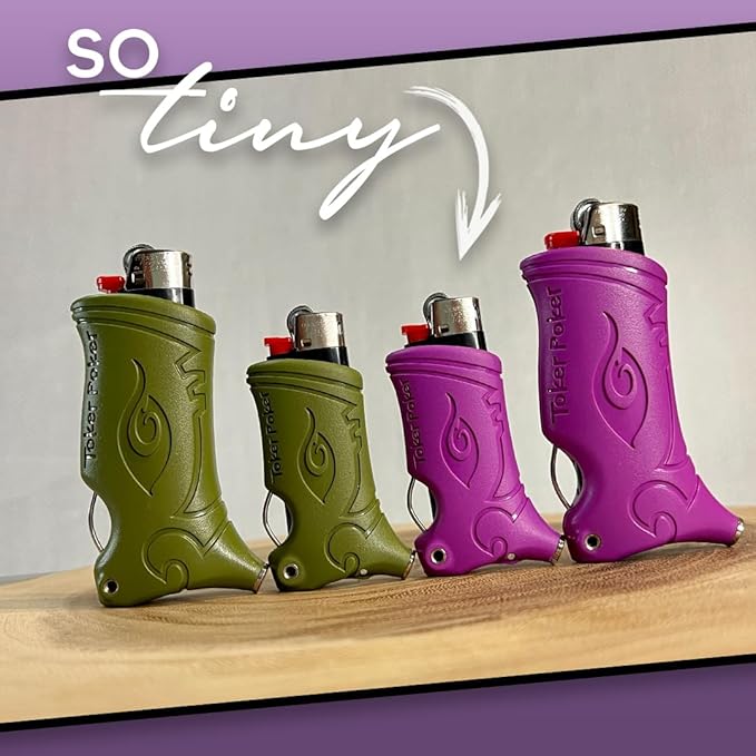 Toker Poker - Mini Bic, Keychain, Lighter Case, Multi Tool of Camping and other (Lavender)