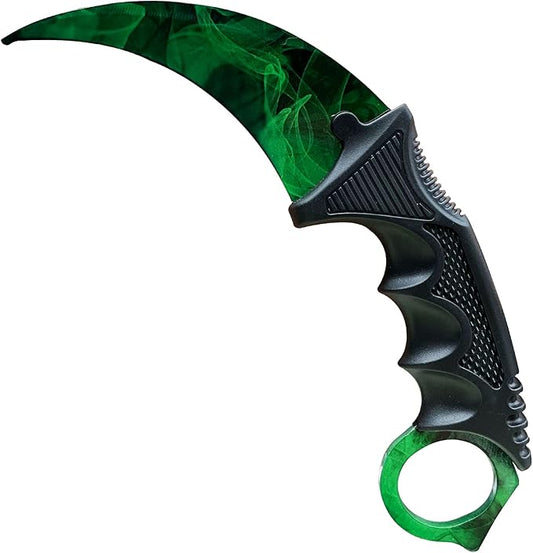 Karambit Knife Trainer No Offensive Karambit Trainer Stainless Steel Practice Training Knife Karambit Knife with Sheath for Beginner 100% Safe Practice Knives Trainer Tool (GREEN)
