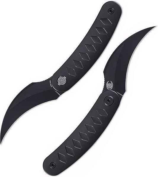 Knife Kage-C03 Front Flipper Knife,2.52" M390 Stonewashed Blade Pocket Knife,3.39" 6AL4V Titanium Handle,Ceramic Ball Bearing with Liner Lock,Outdoor Folding Knife (Black)