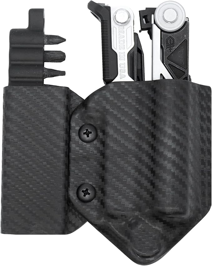 Clip & Carry Kydex Multitool Sheath for Gerber Center-Drive w/Optional Bit Sidecar Holder ~ Made in USA (Multi-Tool & Bits not Included) Multi Tool Holster