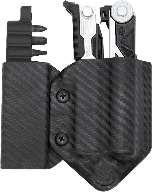 Clip & Carry Kydex Multitool Sheath for Gerber Center-Drive w/Optional Bit Sidecar Holder ~ Made in USA (Multi-Tool & Bits not Included) Multi Tool Holster