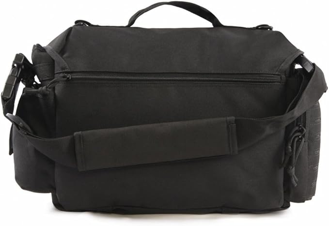 Highland Tactical Tactical Messenger Bag, Black, 12 Inch