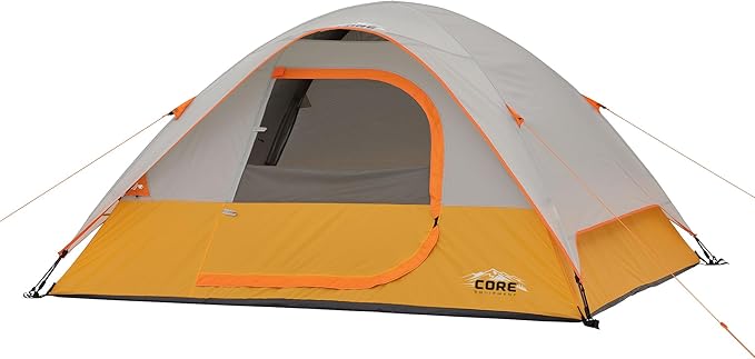 CORE Tent for Family Camping, Hiking and Backpacking | 3 Person / 4 Person / 6 Person / 9 Person Person Dome Camp Tents with Included Tent Gear Loft for Outdoor Accessories