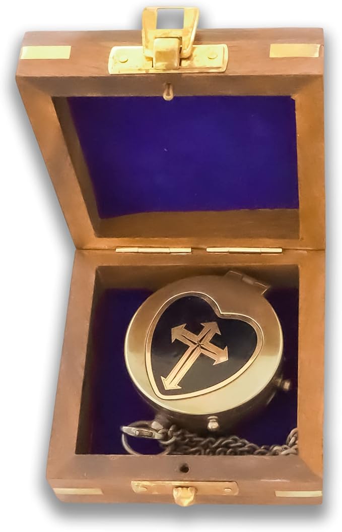 Christian God Compass Gifts Scripture Religious Bible Church Gift for Christening Baptism Communion Confirmation Jesus Prayer Ideal Gift for Student Teacher Men Women