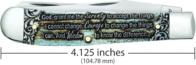 Case WR XX Pocket Knife Serenity Prayer Trapper Natural Bone Color Wash Item #38822 - (6254 SS) - Length Closed: 4 1/8 Inches