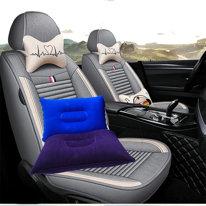 Camping Travel Pillow Small Squared Flocked Fabric Air Pillow, Compact, Comfortable and Ergonomic Inflatable Pillow, Used to Support Camping and Hiking (3 Pack Royal Blue, Purple, Duotone)