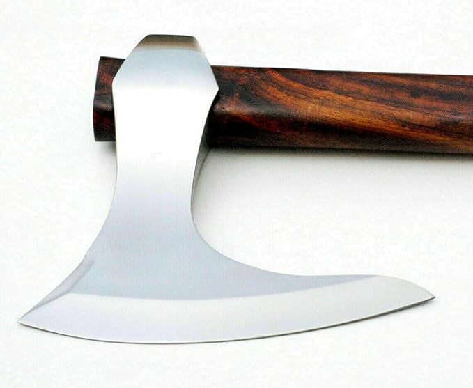 Handmade Viking Axe Real Carbon Steel Axe with Leather Sheath Camping Bearded Axes & Hatchets Hunting Axe Valentine's Day Gift, Camping & Hiking | Knives & Tools | Birthday Gift for him (VK-Ax-15)