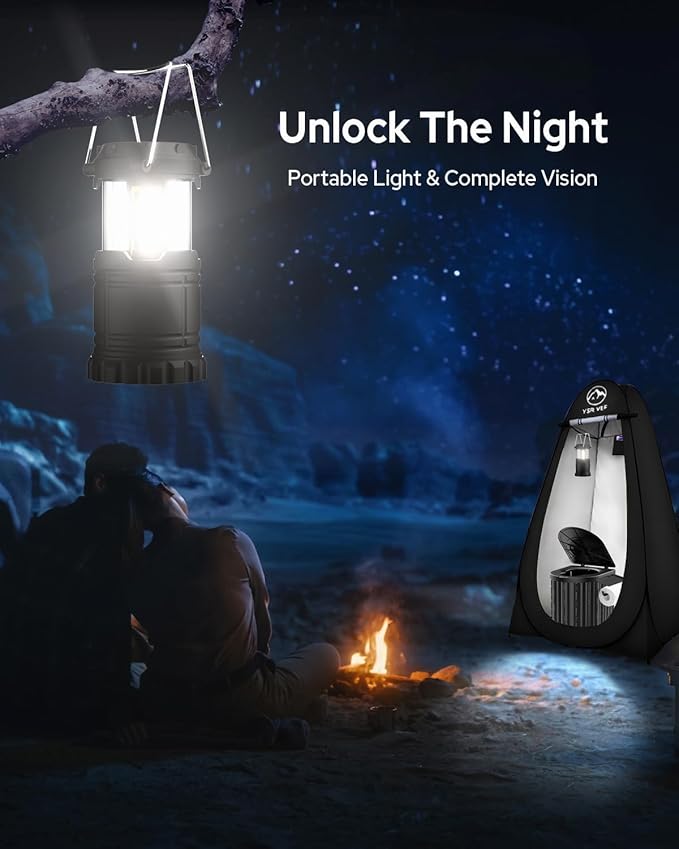 Camping Toilet with Pop-Up Privacy Tent and Liquid Waste Gel, Portable Toilet for Camping with Large Tent, Ergonomic Potty Provides Enhanced Comfort, Suitable for All Ages