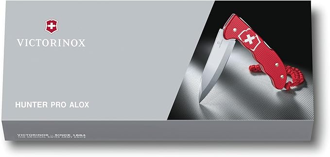 Victorinox Swiss Army Hunter Pro Alox with Clip Paracord, Red, 130 mm