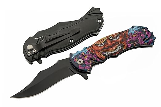 SZCO Supplies 300572-WM Water Monster Assisted Open Edc Folding Knife with Pocket Clip, 8" Length