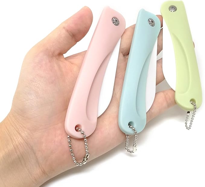 Honbay 3PCS Ceramic Folding Knife Handy Fruit Knife for Travel, Picnic, Camping, etc