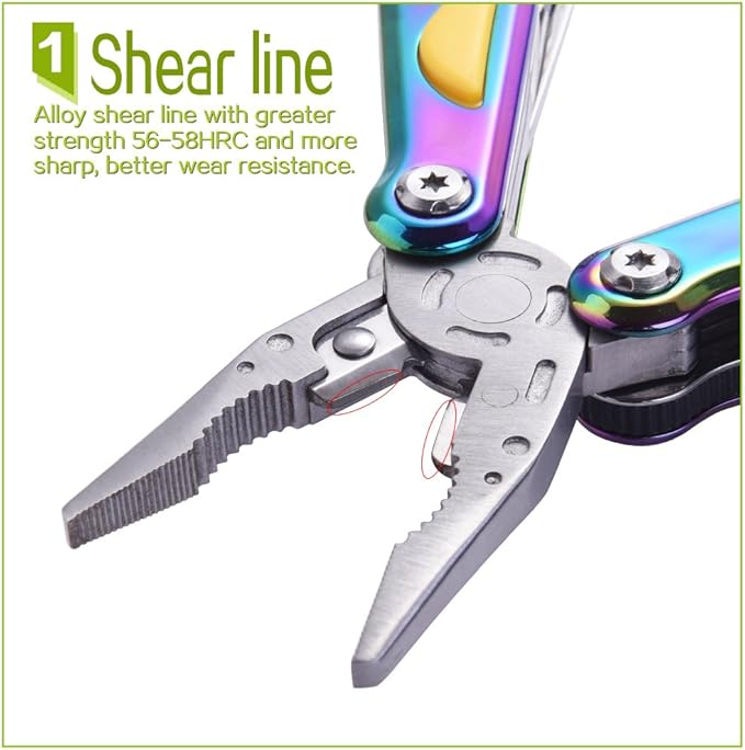 Outdoor Folding Multifunction Pliers with Spring inside-loaded and Side Lock Portable Camping Multipurpose Combination Tool Knife Pliers Colorful