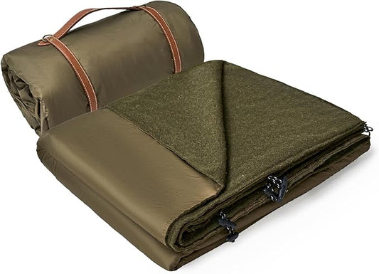 Large Outdoor Waterproof Blanket with Wool - 79" x 59", Extra Thick 300 GSM Fleece, Warm, Wearable, Washable, Portable Stadium Blankets for Camping Picnic, Beach, Sporting Events, Pet, Car