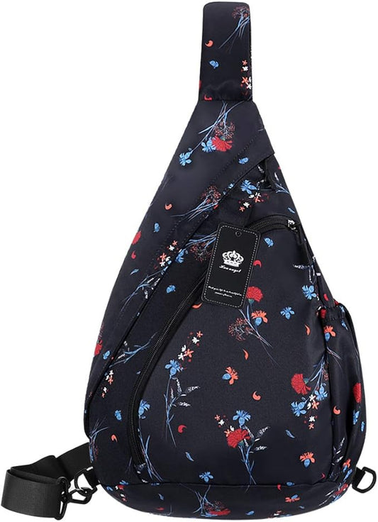HUA ANGEL Crossbody Sling Bag for Men & Women Lightweight Waterproof Chest Shoulder Bag for Travel Hiking & Everyday Use