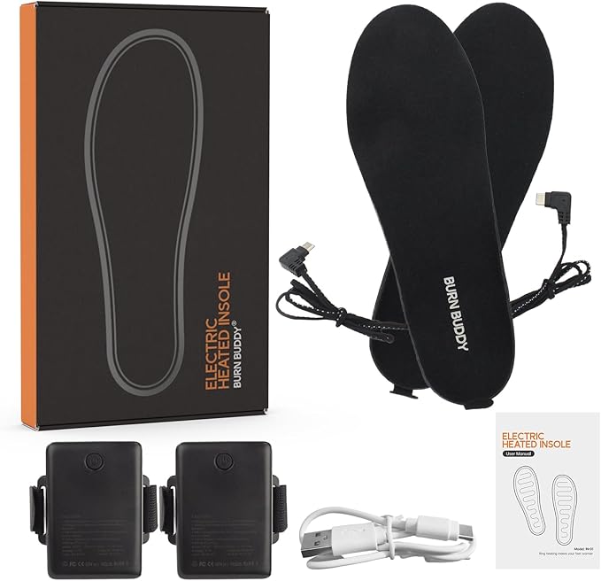 Heated Insoles, APP Control Heated Insoles for Women Men, 5000mAh Rechargeable Foot Toe Warmer Insoles, Electric Heated Shoes Insoles for Hiking Camping Skiing Hunting Outdoor Work, Thermal Insoles