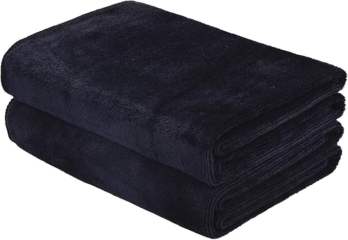 Home Gyms Towel for Men Women Microfiber Gym towels Cycling Workout Sweat Towel Set Quick Dry Exercise Sports Travel Towel Fast Drying 2-Pack (Black x2)