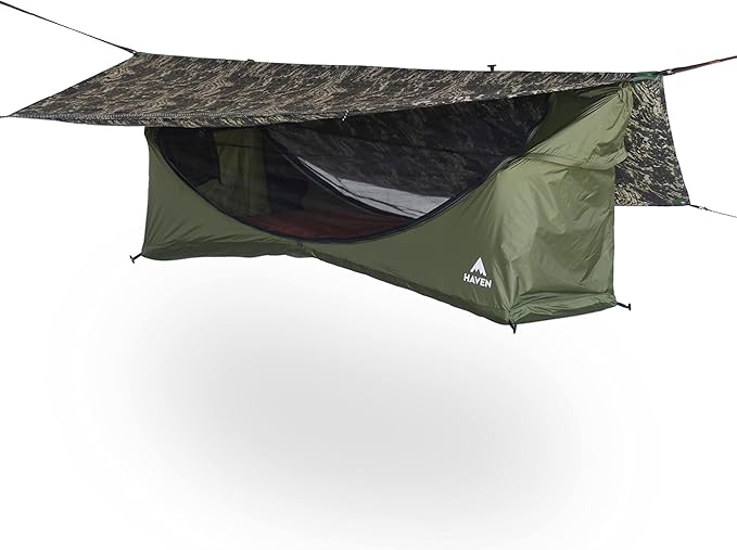 Haven Tents Lay Flat Hammock Tent - Waterproof Tent & Camping Hammock with Mosquito Net - Includes Insulated Pad and Rainfly - Haven Tent, Haven XL, Haven Safari