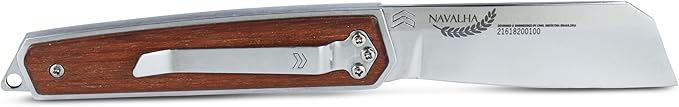 CIMO Pocket Knife Navalha Stainless Steel Blade with Jatoba Wooden Handle and Pocket Clip