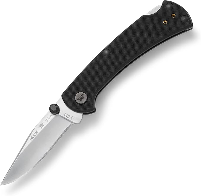 Buck Knives Slim Lock-back Pocket Knife with G10 Handle, Thumb Studs and Removable/Reversible Deep Carry Pocket Clip, S30V Blade