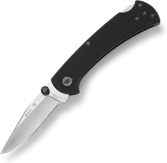 Buck Knives Slim Lock-back Pocket Knife with G10 Handle, Thumb Studs and Removable/Reversible Deep Carry Pocket Clip, S30V Blade
