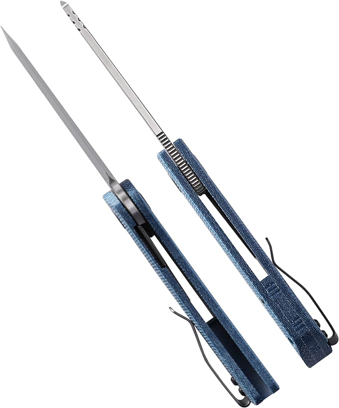 Petrified fish PFE05 Flavorist,3.15" K110 Satin Blade, 94g Micarta Handle Front Flipper Liner lock Folding knife (Khaki-S)