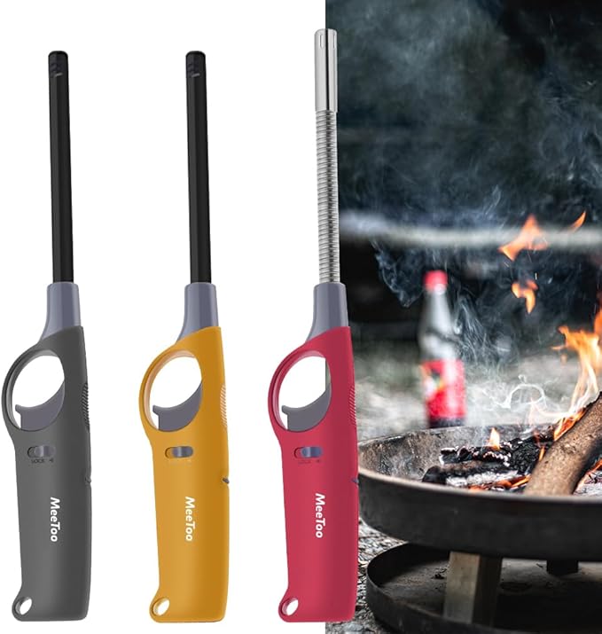 Multi-Purpose Lighters, 3 Pack Refillable Butane Lighters for Survival Camping Fishing (No Butane Fuel Inside)