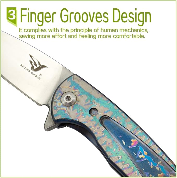 Outdoor Fast Opening Pocket Knife Small Size Folding Knife with 2.2" S35VN Blade EDC Tool Multipurpose Folding Knife Suitable for Self Defense/Home/Camping