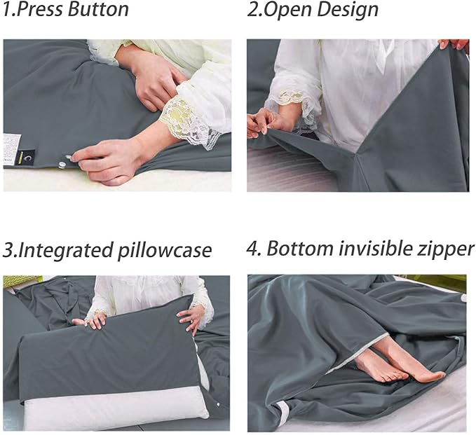 Sleeping Bag Liner Lightweight Compact Sleeping Bag Sack Portable Clean Travel Sheet Camping Sleep Sheet for Backpacking Hotel Hiking