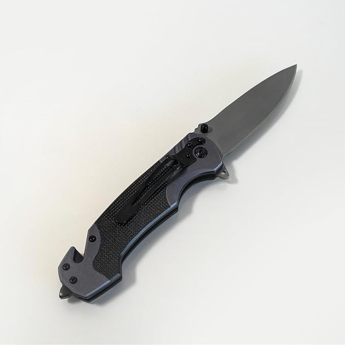 functional folding knife plasticsHandle for Outdoor, Tactical, Survival ＆ EDC Size: Blade: 3.7inch total length 9inch.