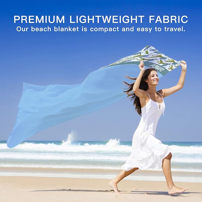 Beach Blanket Waterproof Sandproof, Picnic Blanket, Large Beach Mat 4-7 Adults, Lightweight Durable Sand Free Mat Quick Drying for Beach Travel Camping Hiking Picnic 79"x79"