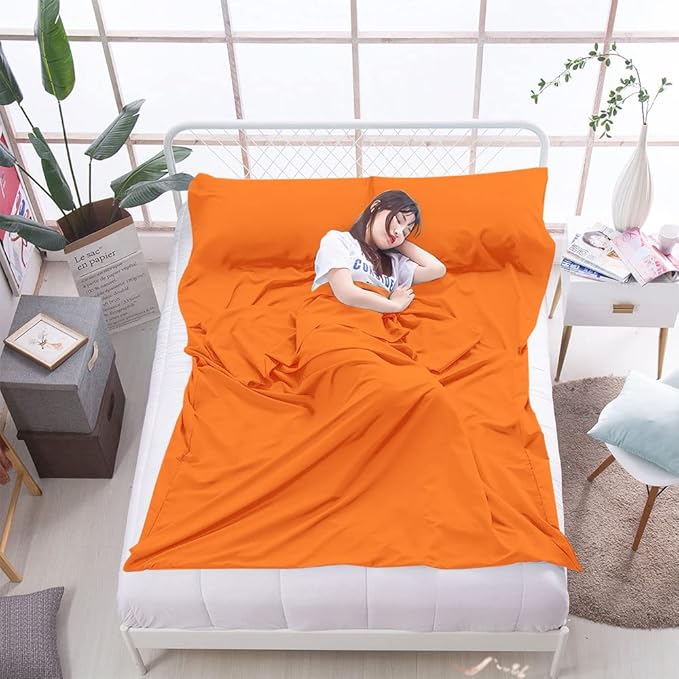 Sleeping Bag Liner Lightweight Compact Sleeping Bag Sack Portable Clean Travel Sheet Camping Sleep Sheet for Backpacking Hotel Hiking