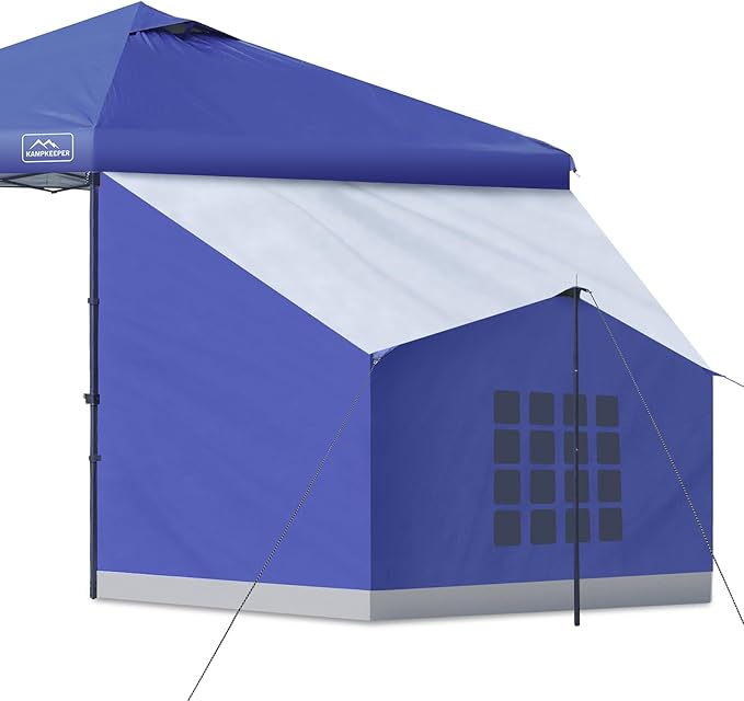 KAMPKEEPER Side Tent,Camping Tent for 10' x 10' Pop Up Canopy, Easy Set Up Gazebo,Compatible with 10' Wide Canopy Tents（Blue）