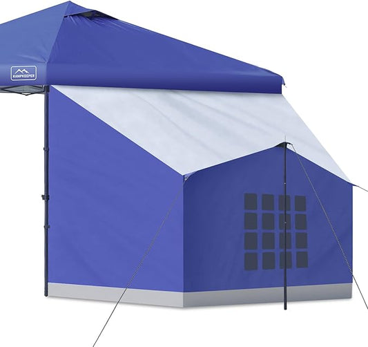 KAMPKEEPER Side Tent,Camping Tent for 10' x 10' Pop Up Canopy, Easy Set Up Gazebo,Compatible with 10' Wide Canopy Tents（Blue）