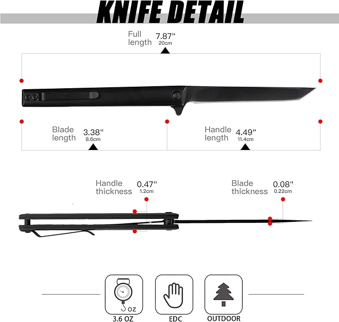 BLADESMITH Premium Pocket Knife with Quick Flipper Open, Durable Stainless Steel Blade, Sleek Black Handle, Easy One-Handed Operation, Portable and Compact, Ideal for Everyday Carry and Outdoor Use