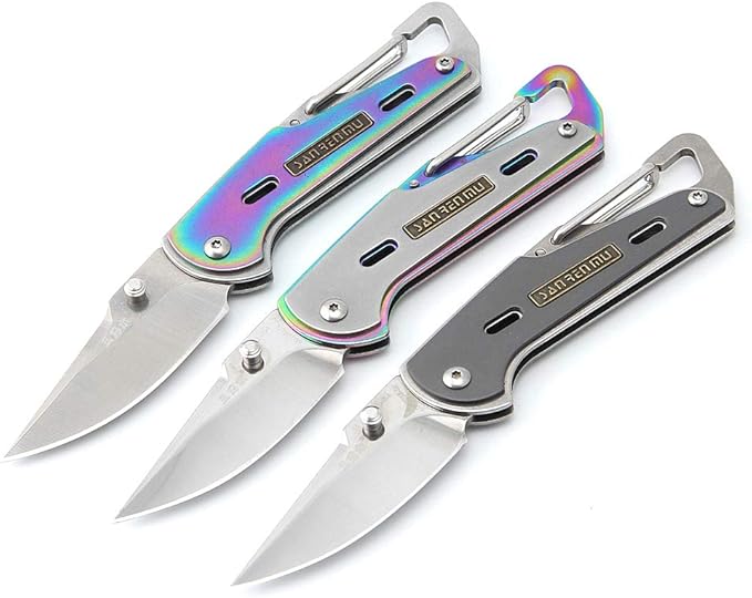 Sanrenmu 6070RUX-SK 6070RUX-SX 6070RUX-SZ Mini Pocket EDC Folding Knife Grey Handle