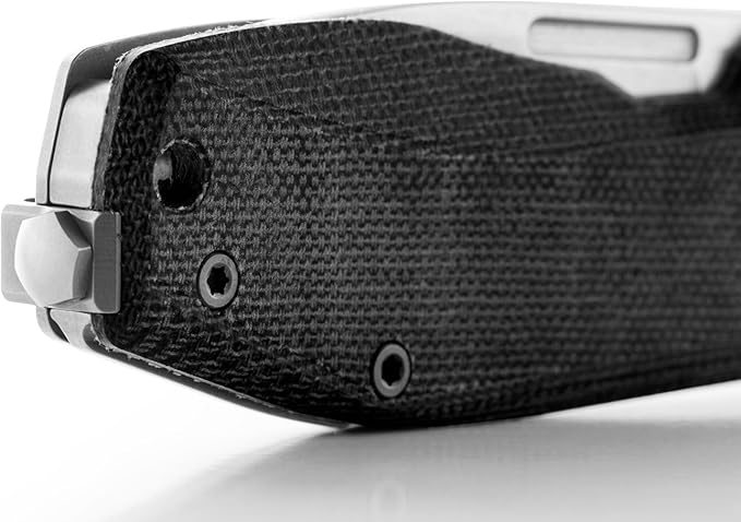 LionSTEEL NANO Titanium Frame Lock Folding Pocket Knife, Magnacut Steel Blade, Solid Handle Construction, Drop Point, Made in Italy (Black Micarta)