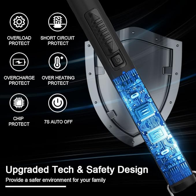 MeeToo Lighter, Electric Candle Lighter Rechargeable USB Lighter Plasma Arc Lighters for Candle Camping (Black)